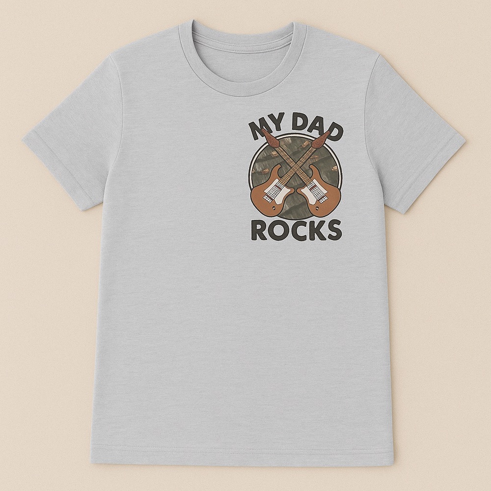 Handmade Gray 'My‎ Dad Rocks' T-Shirt